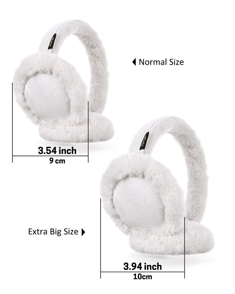 Aurya Ear Muffs - Classic Unisex Ear Warmer Winter Outdoor Earmuffs for Women (Off-White, Standard) - Image 3